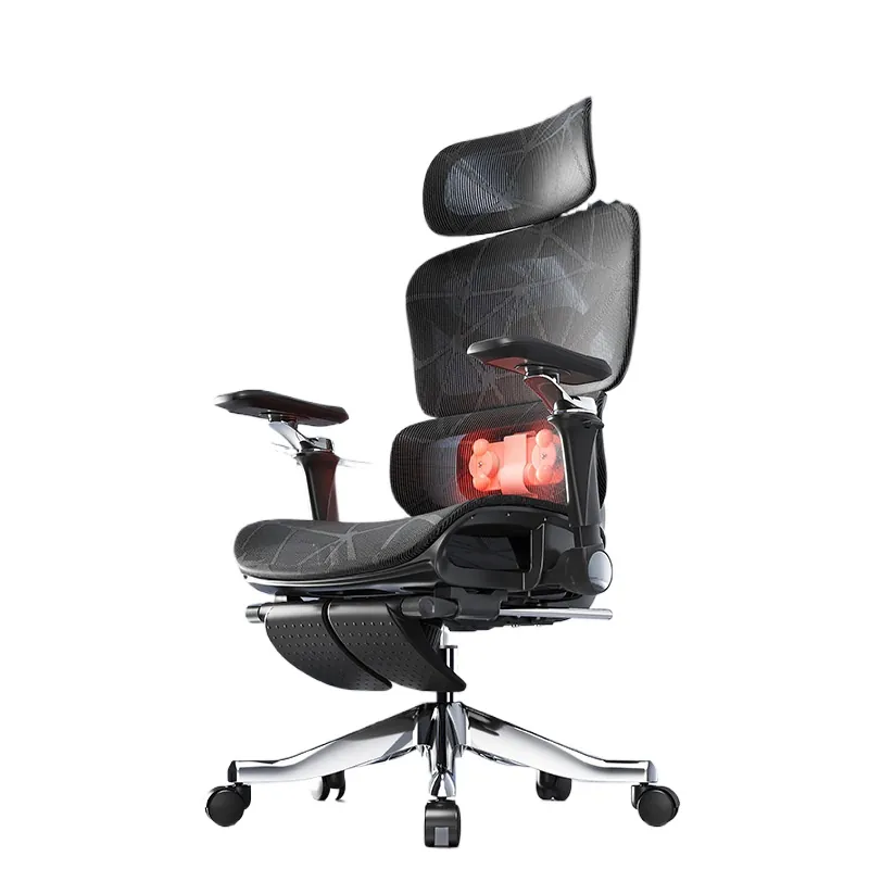 Massage - Ergonomische massage-lendensteun verwarmde bureaustoel voor thuisgebruik,