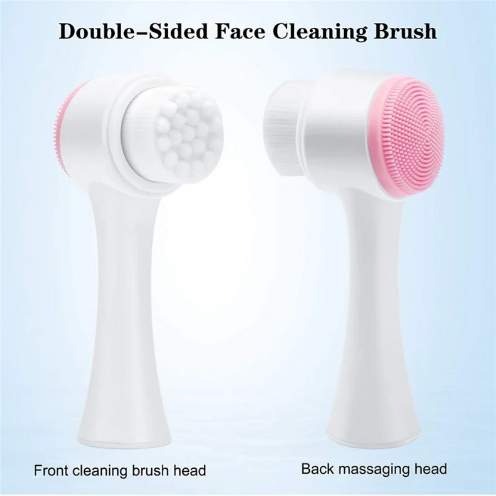 Silicone Face Scrubber Electric - 3D Dubbelzijdige Siliconen Gezichtsreinigingsborstel Zachte Borstelharen