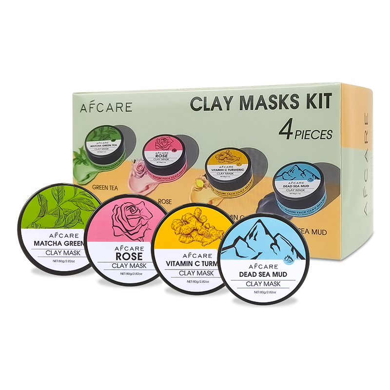 Green Tea Cleansing Clay Mask - 4-delige kleimaskerset - Kurkuma, vitamine C,