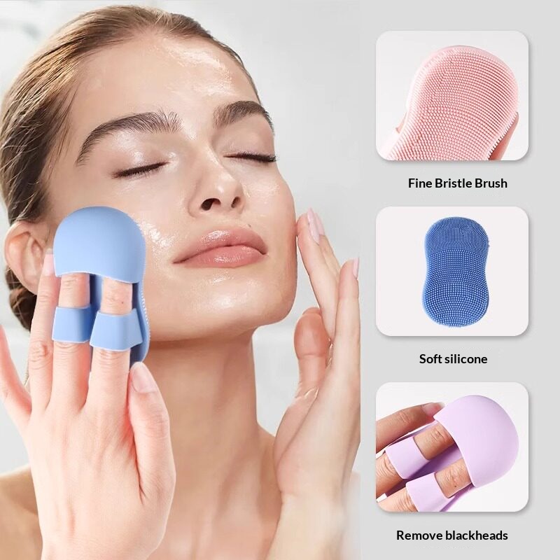 Silicone Face Scrubber Electric - Vinger Siliconen Gezichtsreinigingsborstel Mini Face Scrubber