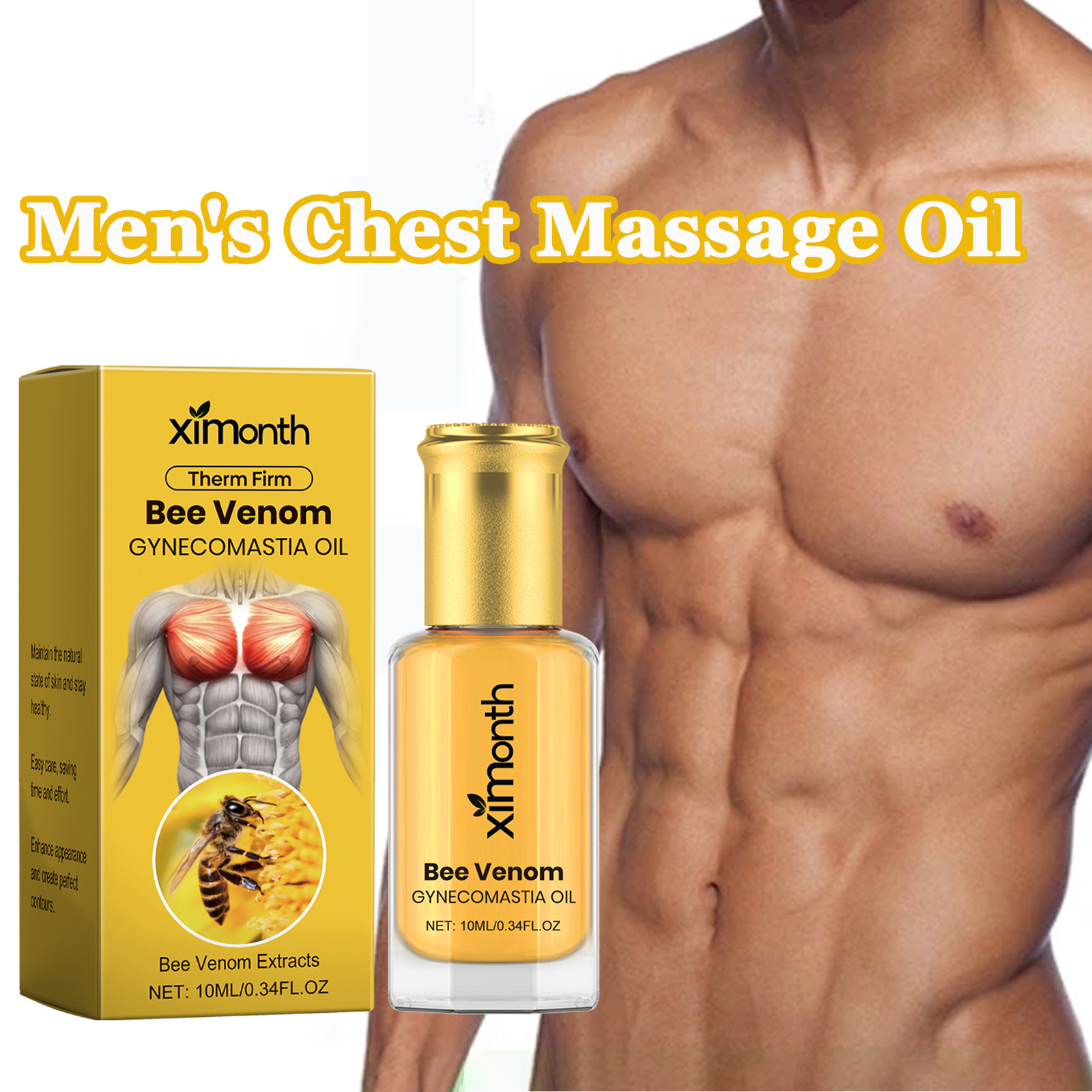 Skincare - Bijengif Borstmassageolie voor heren Verstevigende voedende