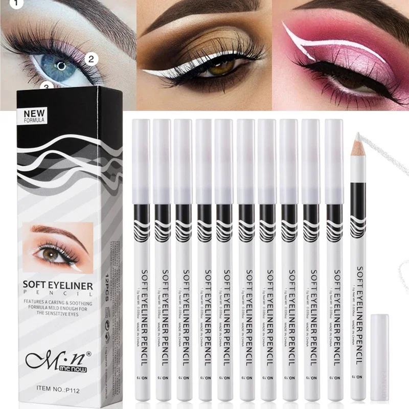 Waterproof Liquid Eyeliner Pen - 12 Stuks Witte Eyeliner Make-Up Glad