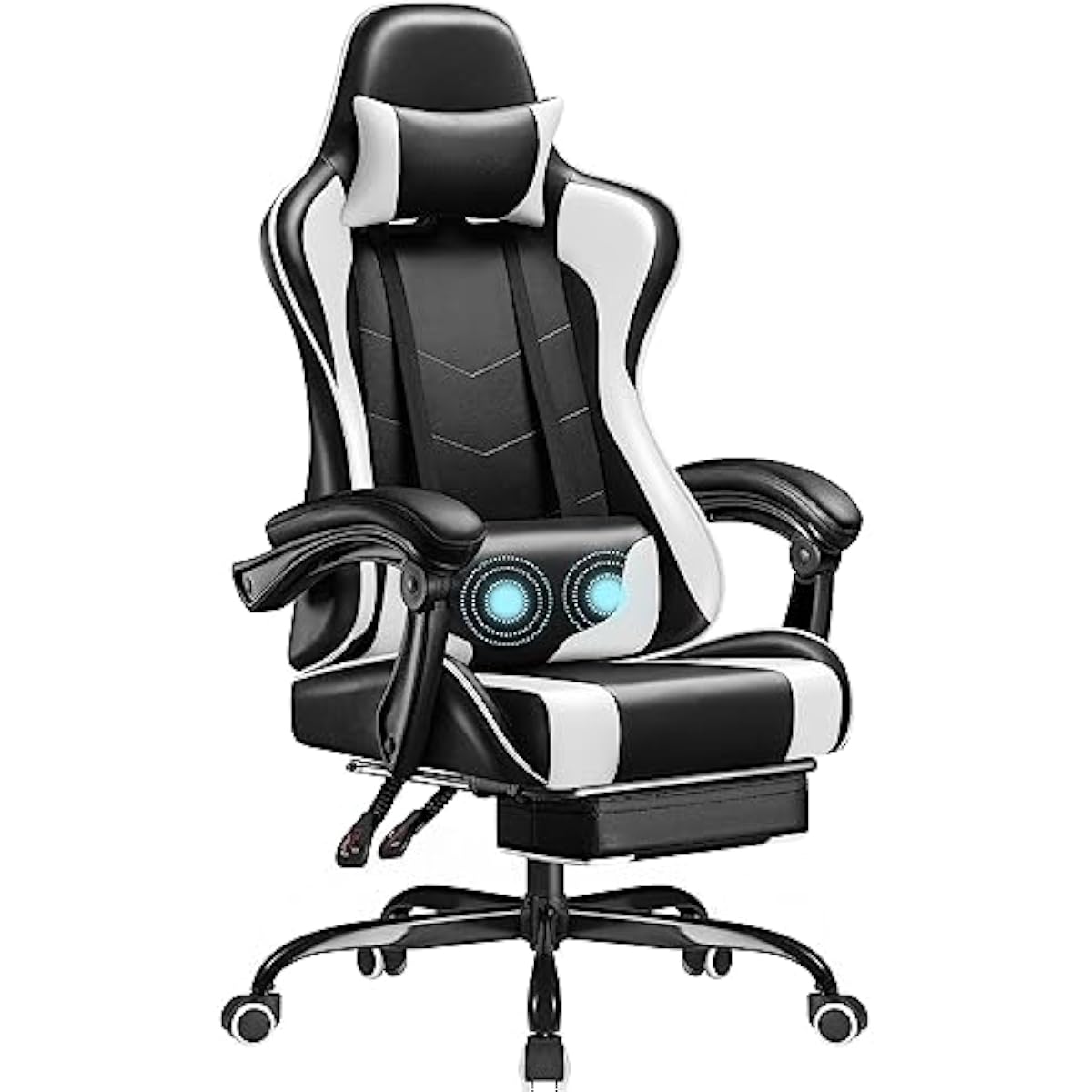 Massage - Gamingstoel met verstelbare hoogte, draaibare zitting,