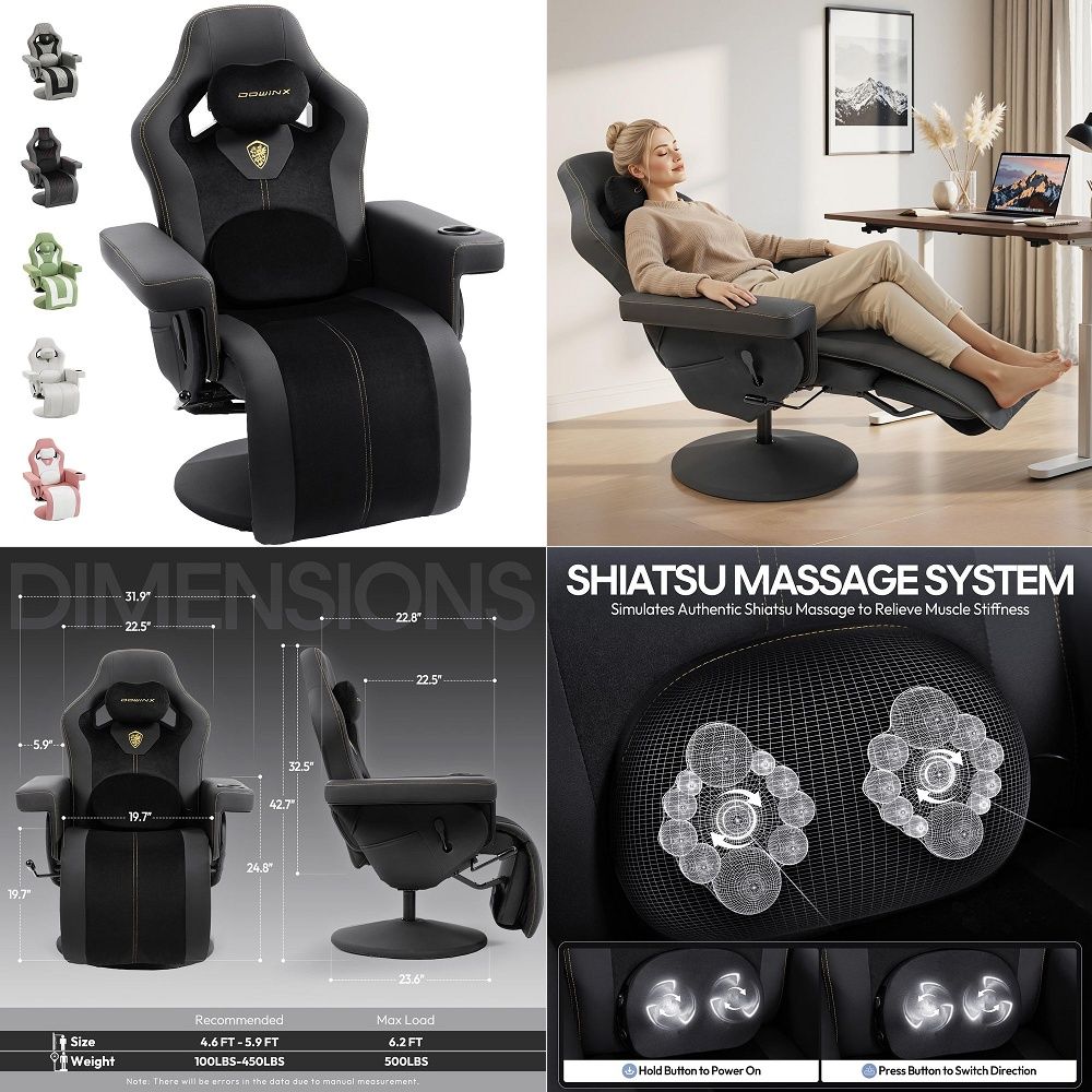 Massage - M6 Gamingstoel met klimaatregeling, massage, geventileerde