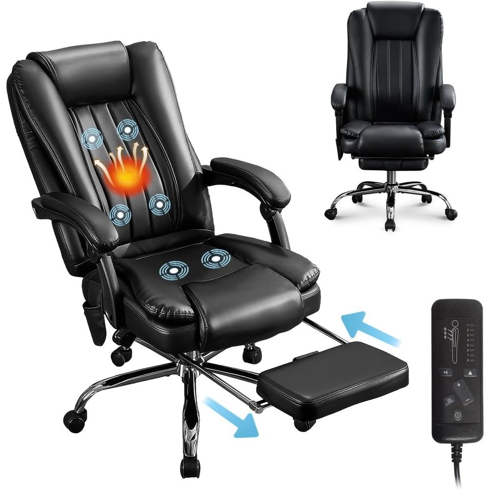 Massage - Luxe ergonomische massage bureaustoel met verwarmde
