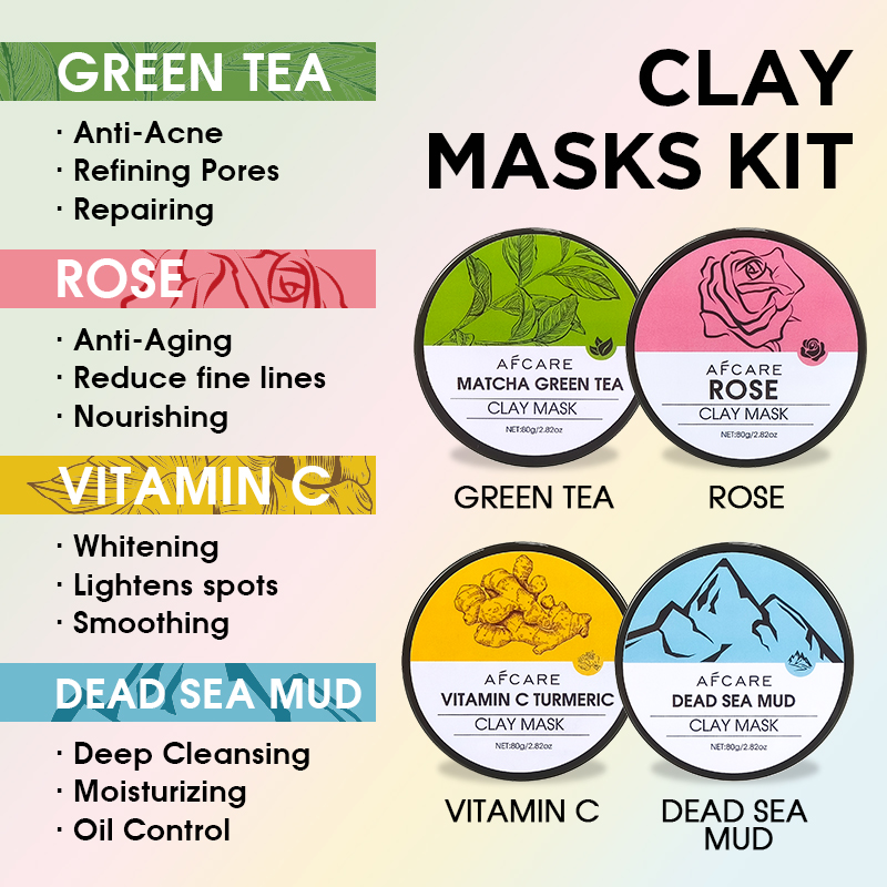 4-delige kleimaskerset - Kurku - Green Tea Cleansing Clay Mask recensie en prijs