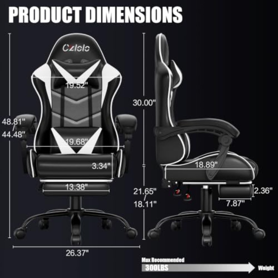 Gamingstoel met voetensteun, r - Massage recensie en prijs