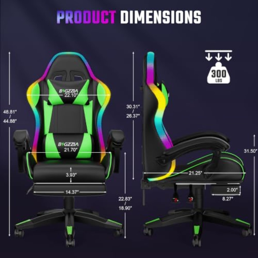 RGB gamingstoel met voetensteu - Massage recensie en prijs